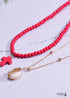 Boho Necklace, Seed Bead Choker, 2 Layers Double Cross